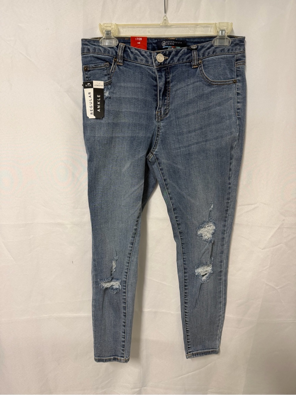 Boom Boom Jeans Medium Blue Ankle Distressed Skinny